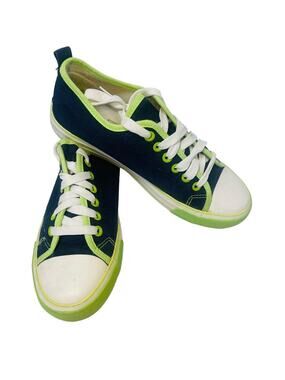 Shoe Box Canvas Sneakers Blue Green Rubber Gripping Soles Size 38/7